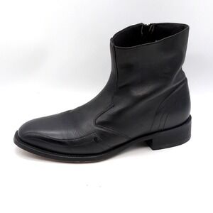 Larado Boots Mens Black 9.5 Cowboy Ankle Shoe Leather Side Zip Western 62009